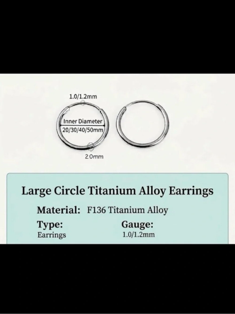 Titanium Hoop Earrings - Women Jewelry hypoallergenic